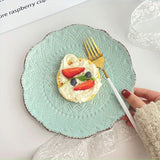 INS Ceramic Retro Western Cuisine Plate Dish Restaurant Dessert Plate Wholesale