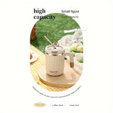 480ml Double-Wall Insulated Stainless Steel Coffee Mugs - Durable, Stylish, and Spill-Proof Travel Cups with Lids for Couples and Office Use - Ideal for Hot and Cold Beverages, Easy to Clean, and BPA-Free