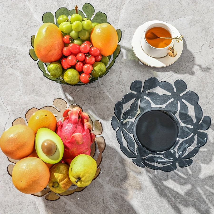 Chic Transparent Fruit Bowl - Perfect for Snacks, Candy & Dried Fruits | Ideal for Kitchen, Living Room Coffee Table | Durable PET Material
