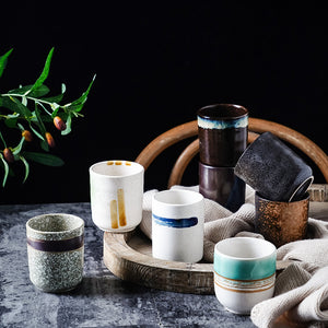 Ceramic Retro Underglaze Color Simple Hot Pot Set Restaurant Water Cup