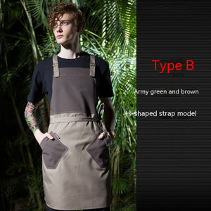 Coffee Tea Shop Adjustable Canvas Neck-hanging Apron