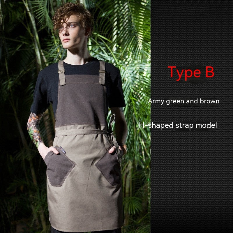 Coffee Tea Shop Adjustable Canvas Neck-hanging Apron