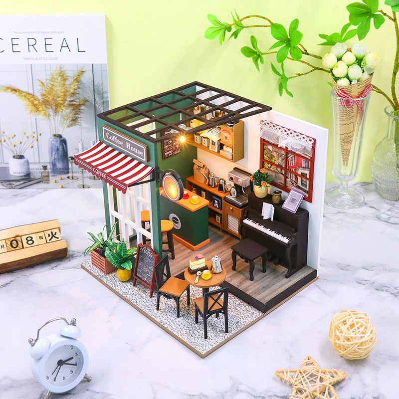 Coffee Shop Creative Style Doll House Assembly