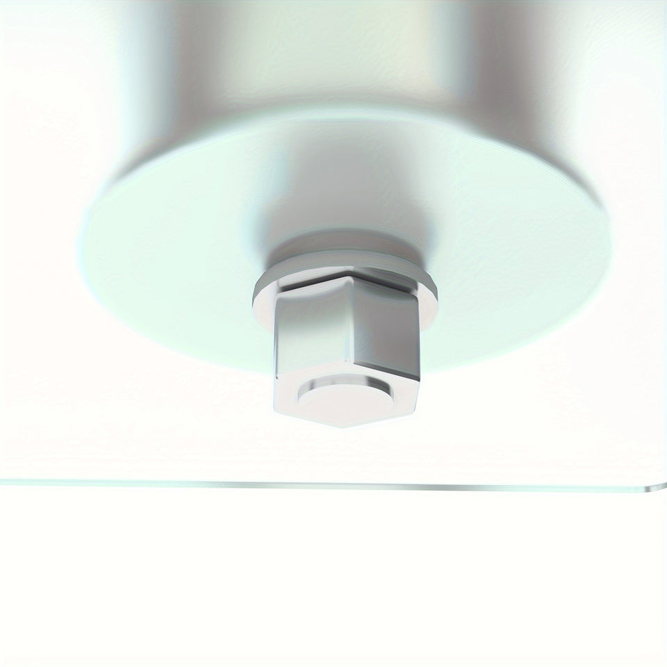 1pc JESAHAI Rectangle Glass Coffee Table, Clear Tempered Glass Side Center Tables with Black Metal Legs for Living Room