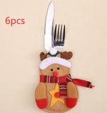 Christmas Decoration Restaurant Hotel Layout Pocket Fork Knife Cutlery Holder Santa Claus Fork Knife Gloves Bag Table Decor