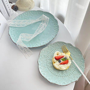 INS Ceramic Retro Western Cuisine Plate Dish Restaurant Dessert Plate Wholesale