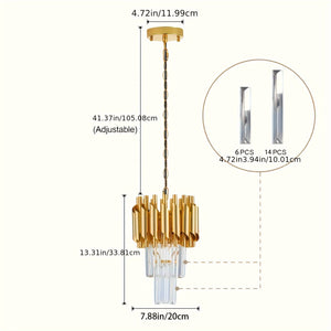 1pc Modern 2-Tier Round Crystal Chandelier, Industrial Style, E26 Bulb Not Included, for Dining Room, Kitchen Island, Bedroom, Laundry, Foyer, Entryway, with Installation Hardware, Semi-Flush Mount, Removable Claw, Ceiling Cl