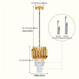 1pc Modern 2-Tier Round Crystal Chandelier, Industrial Style, E26 Bulb Not Included, for Dining Room, Kitchen Island, Bedroom, Laundry, Foyer, Entryway, with Installation Hardware, Semi-Flush Mount, Removable Claw, Ceiling Cl