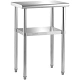 Stainless Steel Prep Table, 24 X 18 X 36 Inch, 600lbs Load Capacity Heavy Duty Metal Worktable With Adjustable Undershelf & Feet, Commercial Workstation For Kitchen Restaurant GarageBackyard