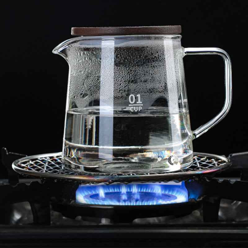 Share Home Acacia Wood Lid High Borosilicate Glass Coffee Pot