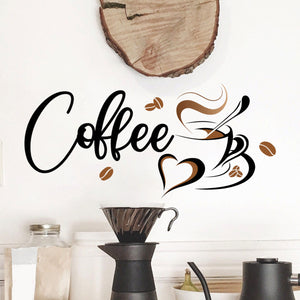 Wall Sticker English Coffee Bean