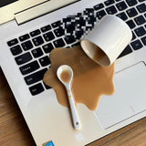 Overturned Coffee Decoration Toy Funny Gift Mobile Phone Holder