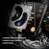 ILISYA 20 Pairs Black Coffee Eye Mask Patches with Collagen - Anti-Wrinkle, Firming & Moisturizing Under Eye Pads for Dark Circles and - Natural Plant Essence, Unisex, Hypoallergenic, Suitable for All Skin Types