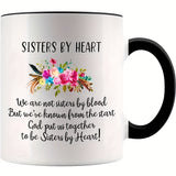 1PC, Vibrant Sisters By Heart Ceramic Coffee Cup - 11oz Capacity, Perfect for Hot and Cold Beverages, Summer and Winter Drinks, Unique Birthday Gift, Household Kitchenware, Durable, Dishwasher and Microwave Safe