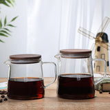 Share Home Acacia Wood Lid High Borosilicate Glass Coffee Pot