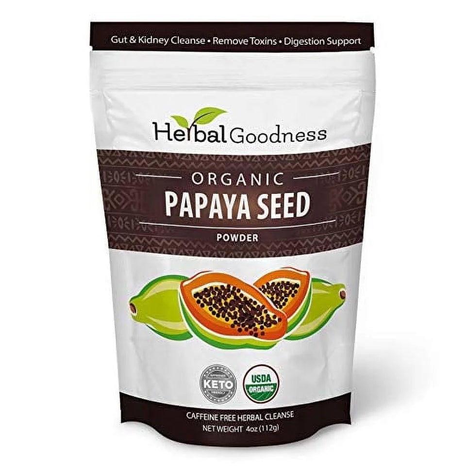Papaya Seed Powder - Digestive Enzyme Support, Gut Health, Kidney Detoxification, 4 oz, Herbal Supplement