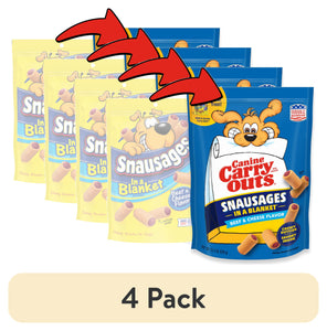 (6 Pack)  Snausages in a Blanket Chewy Dog Treats, Beef & Cheese Flavor, 22.5 Ounces