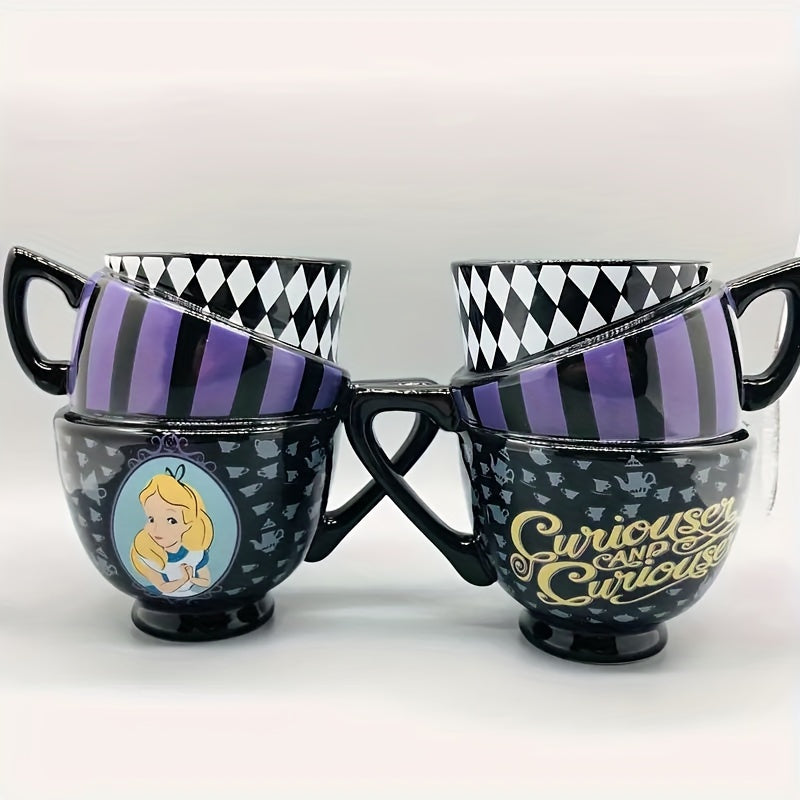 1pc, Novelty Mad Hatter Ceramic Coffee Mug - Alice In Wonderland Design, Hand Wash Only, Reusable, Multi-Purpose, Retro Style Tea Cup