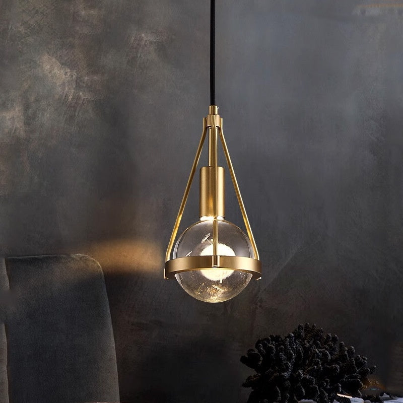 Copper Crystal Chandelier Bedroom Bed Head Light Luxury Modern Minimalist Restaurant Bar Counter