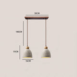 Japanese Style Bedroom Bedside Small Droplight Three-head Restaurant Bar Tea Room Vintage Cement Art Wood Hanging Line Lamp