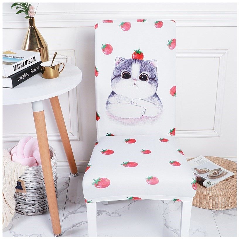 Floral Printing Spandex Chair Cover Stretch Elastic Dining Seat Cover for Wedding Banquet Restaurant Hotel Anti-dirty Removable