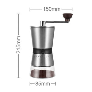 Vanuat Manual Coffee Grinder Stainless Steel Ceramic Burr Bean Crank Portable Grinder for Café Home Roast Dark Medium Light Drip Coffee Cold Brew Espresso French Press Turkish Brew Ceramic Adjustable