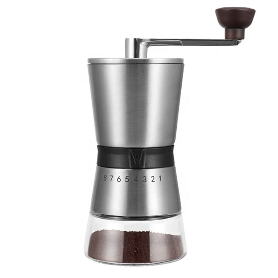 Vanuat Manual Coffee Grinder Stainless Steel Ceramic Burr Bean Crank Portable Grinder for Café Home Roast Dark Medium Light Drip Coffee Cold Brew Espresso French Press Turkish Brew Ceramic Adjustable