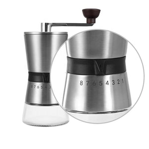 Vanuat Manual Coffee Grinder Stainless Steel Ceramic Burr Bean Crank Portable Grinder for Café Home Roast Dark Medium Light Drip Coffee Cold Brew Espresso French Press Turkish Brew Ceramic Adjustable