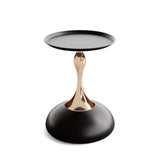 Round Small Metal Side Table, Mid Century End Table, Vintage Pedestal Accent Coffee Table for Small Spaces, Living Room, Bedroom Balcony and Office