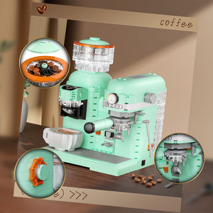 663008 Grinding Coffee Machine Building Block Model Ornaments Children's Assembled Toys
