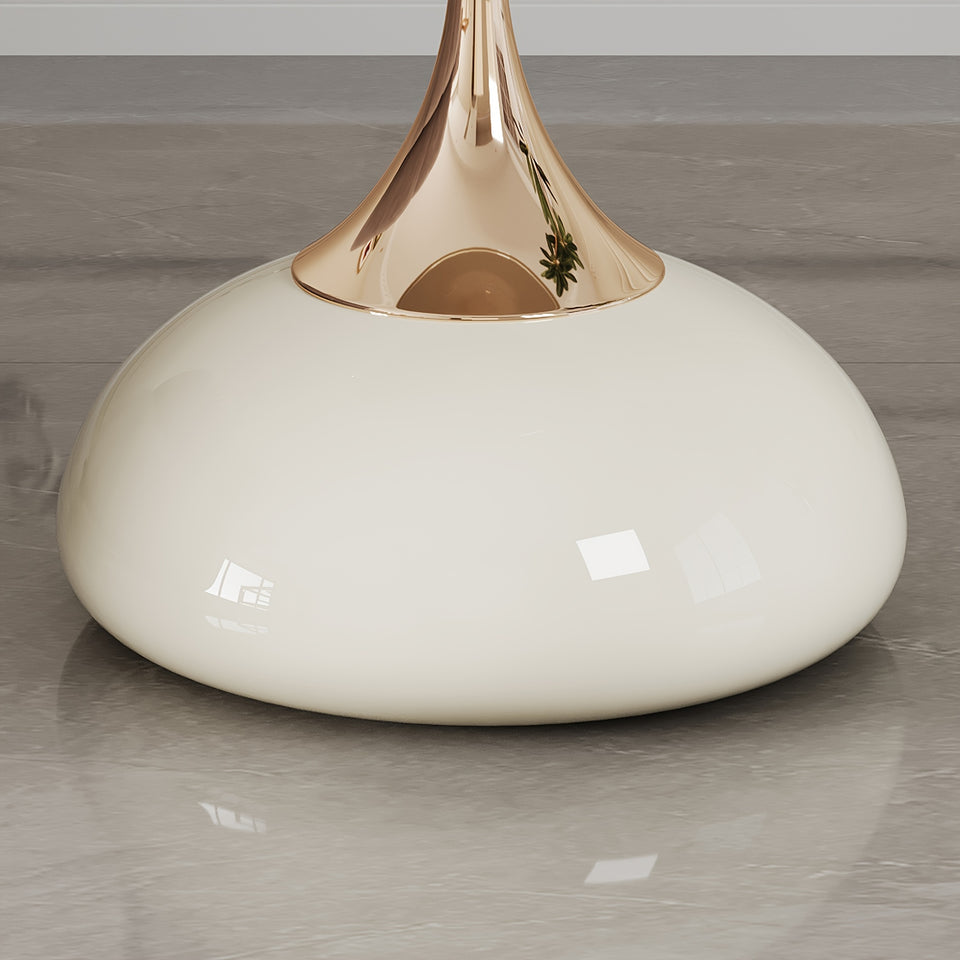 Round Small Metal Side Table, Mid Century End Table, Vintage Pedestal Accent Coffee Table for Small Spaces, Living Room, Bedroom Balcony and Office