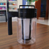 900ML Cold Brew Iced Coffee Maker Airtight Seal Silicone Handle Coffee Kettle Non-slip Household Silicone Handle Coffee Kettle