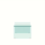 Tempered Glass Coffee, Clear Coffee Table, Waterfall Rectangle Coffee Table for Living Room, Cocktail Tea Table with Rounded Edges