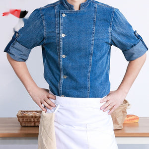 Western Restaurant Chef Overalls Short Sleeve Rear Kitchen Baking Printing Hotel
