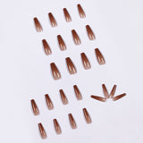 Ice Transparent Coffee Long Ballet Wear Finished Nail Beauty Patch