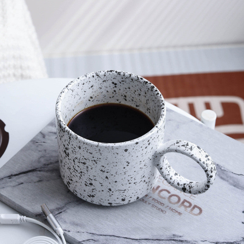 Simple Nordic Style Millstone Effect Ceramic Mug Home Office Large Capacity Coffee Cup Drinking Cup