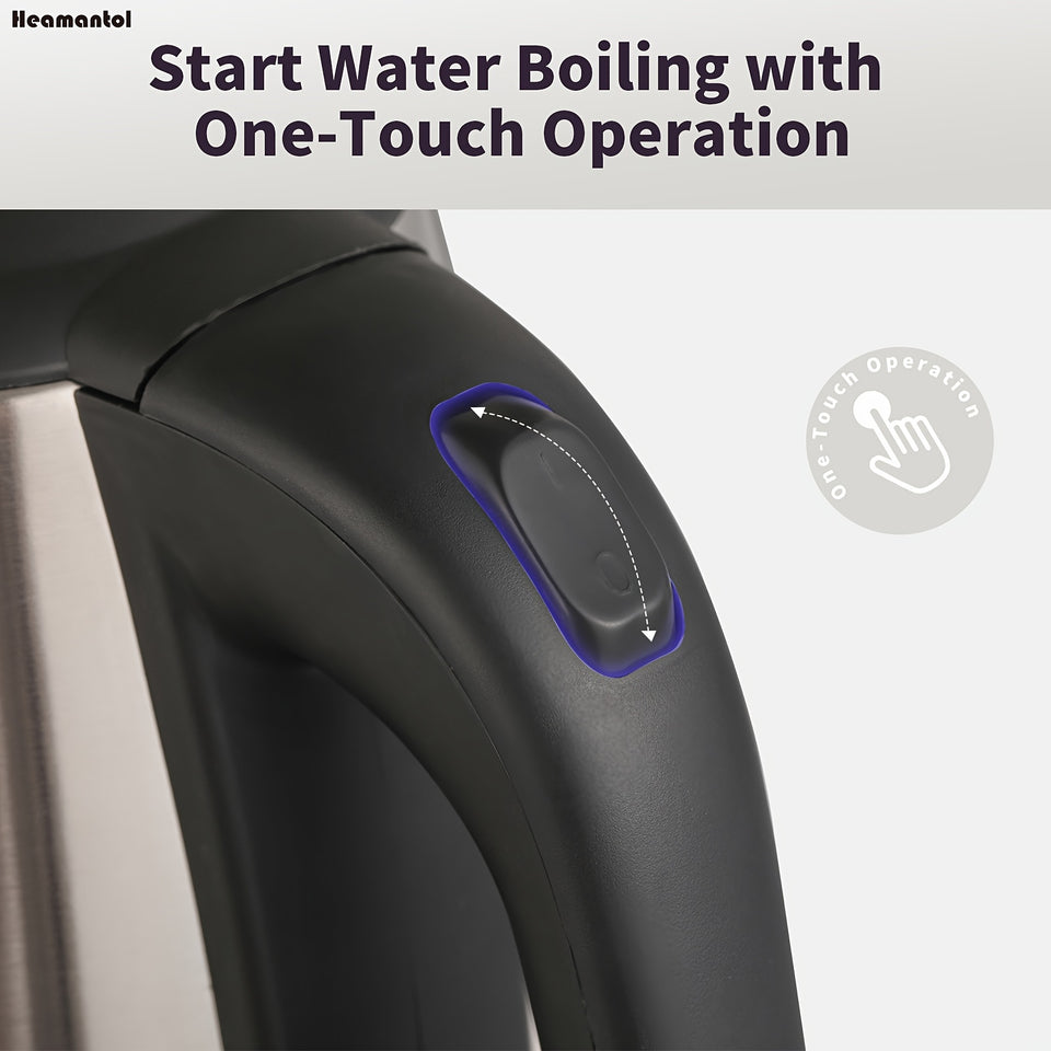 Electric Kettle, 1.8L Hot Water Boiler, Hot Water Kettle With Auto Shut-Off&Boil-Dry Protection, Stainless Steel Interior Electric Tea Kettle Pot, Teapot Boiler For Fast Boiling Coffee, Tea Maker, Drinks, Instant Water Heater