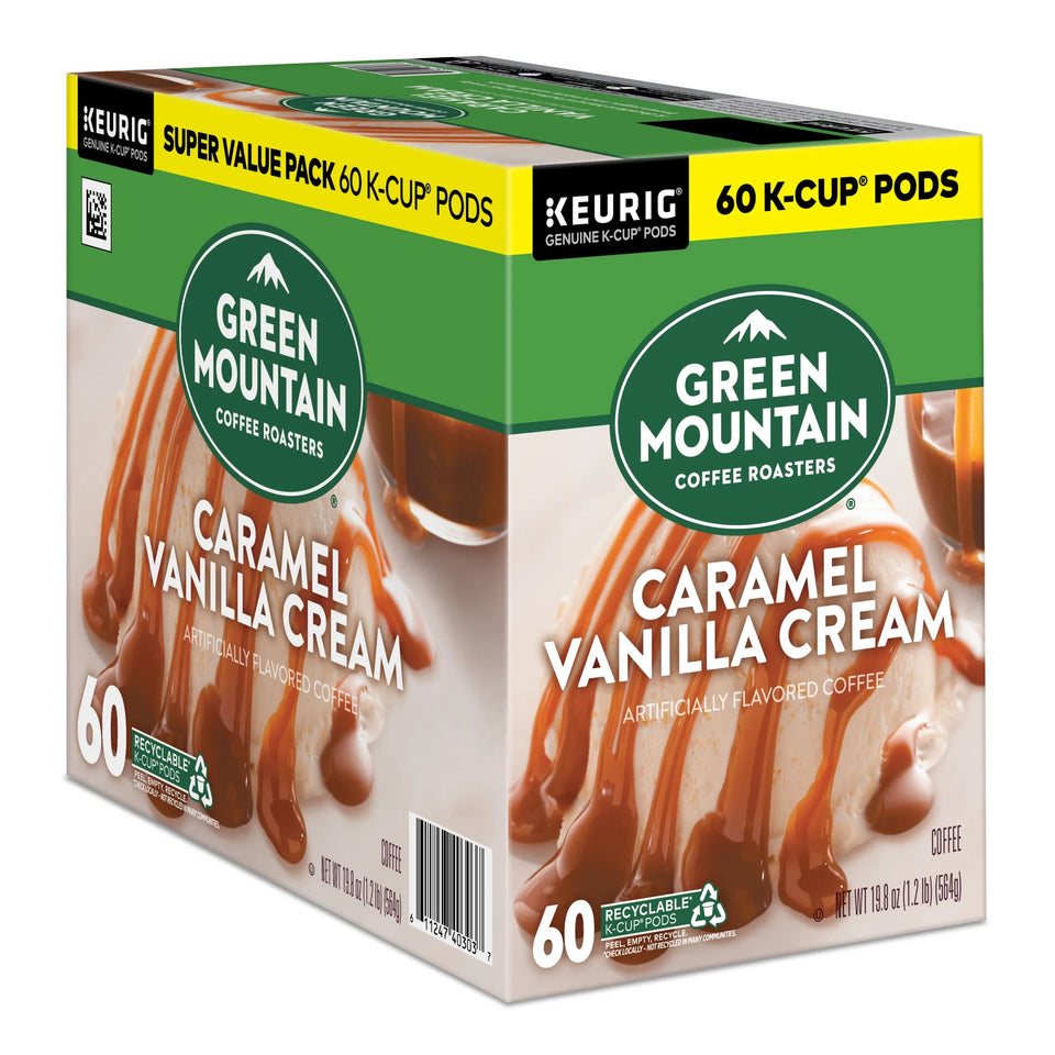 , Caramel Vanilla Cream Light Roast K-Cup Coffee Pods, 60 Count