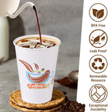 Disposable Paper Cups 12 Oz Hot Cups, 100 Count