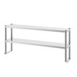 VEVOR Double Overshelf, Double Tier Stainless Steel Overshelf, 12 X 60 Inch Double Deck Overshelf, Height Adjustable Overshelf Prep Work Table For Kitchen, Restaurant And Workshop
