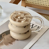 1pc Irregular Caterpillar Glass Cup - Heat-Resistant, Borosilicate, Coffee, Beverage, Milk, Circle Cup with Unique Shape