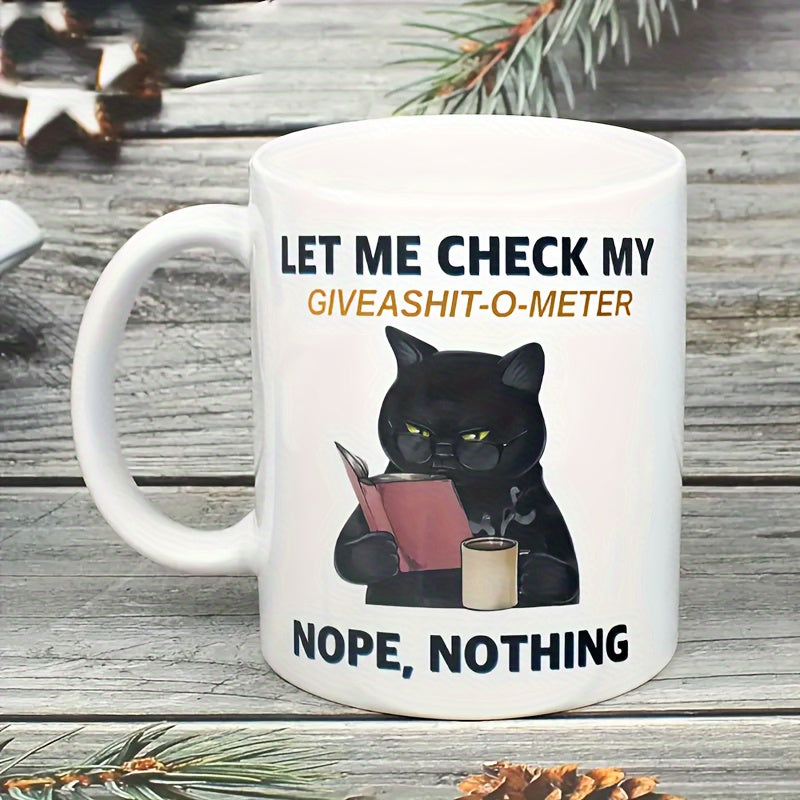1pc, Black Cat Coffee Mug, Ceramic Coffee Cups, Cute Inspirational Quotes Water Cups, Summer Winter Drinkware, Gifts