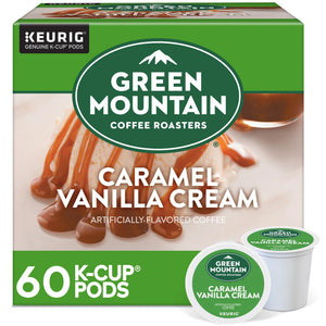, Caramel Vanilla Cream Light Roast K-Cup Coffee Pods, 60 Count