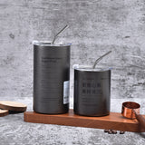 Alloy Ice Coffee Cup Vacuum Double-layer Portable Portable Water Cup Gift