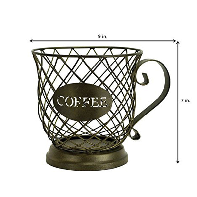 Coffee cup storage basket