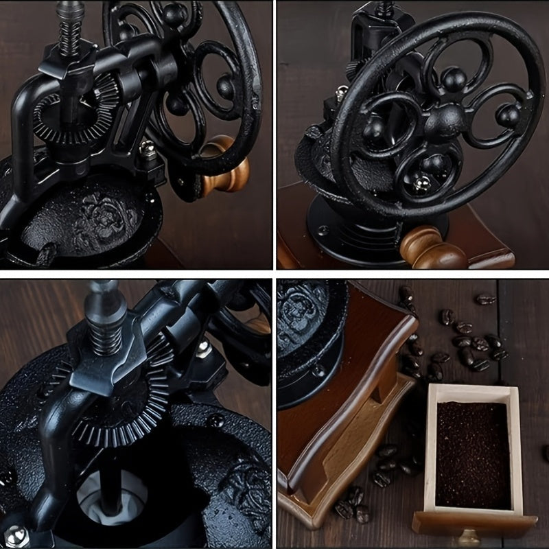 Manual Coffee Grinder, Coffee Bean Grinder Manual Coffee Grinder Roller, Antique Coffee Mill With Cast Iron Hand Crank Best For Drip Coffee, Espresso, French Press, Cold & Turkish Brew