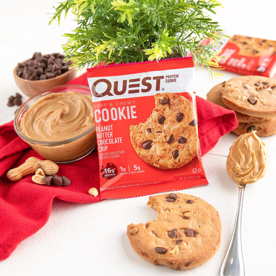 Quest Protein Cookie, Keto Friendly, Peanut Butter Chocolate Chip Flavored, Soft and Chewy, 12 Count