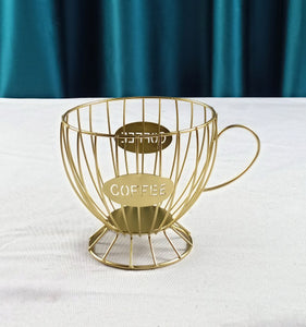 Coffee cup storage basket