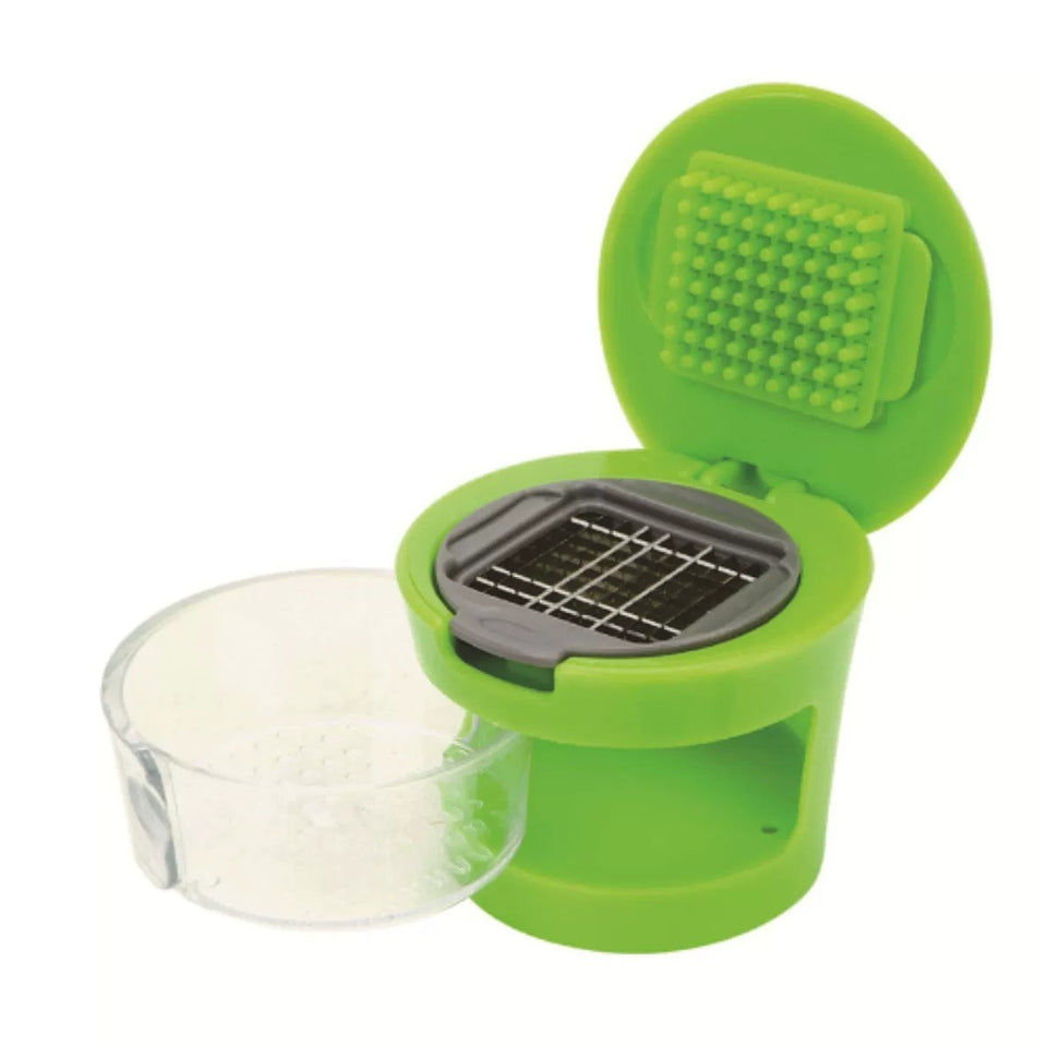 1pc Premium Stainless Steel Multifunctional Garlic Press, Manual Mincer, Slicer & Grater - Essential Kitchen Gadget For Home And Restaurant Use