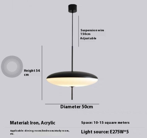 Nordic Modern Art Retro Designer Restaurant Chandelier UFO Study Bedroom Light